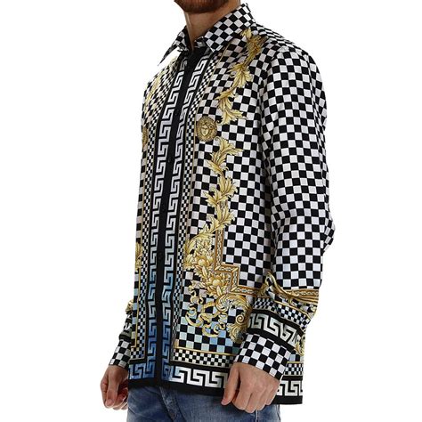 chemise versace homme bleu et blanc|Collection chemises .